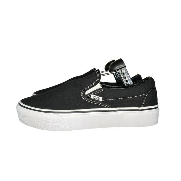 ***SOLD*** Mens Vans Old Skool Slip On Lift Canvas Sneakers Size 10 Black White - Picture 1 of 6
